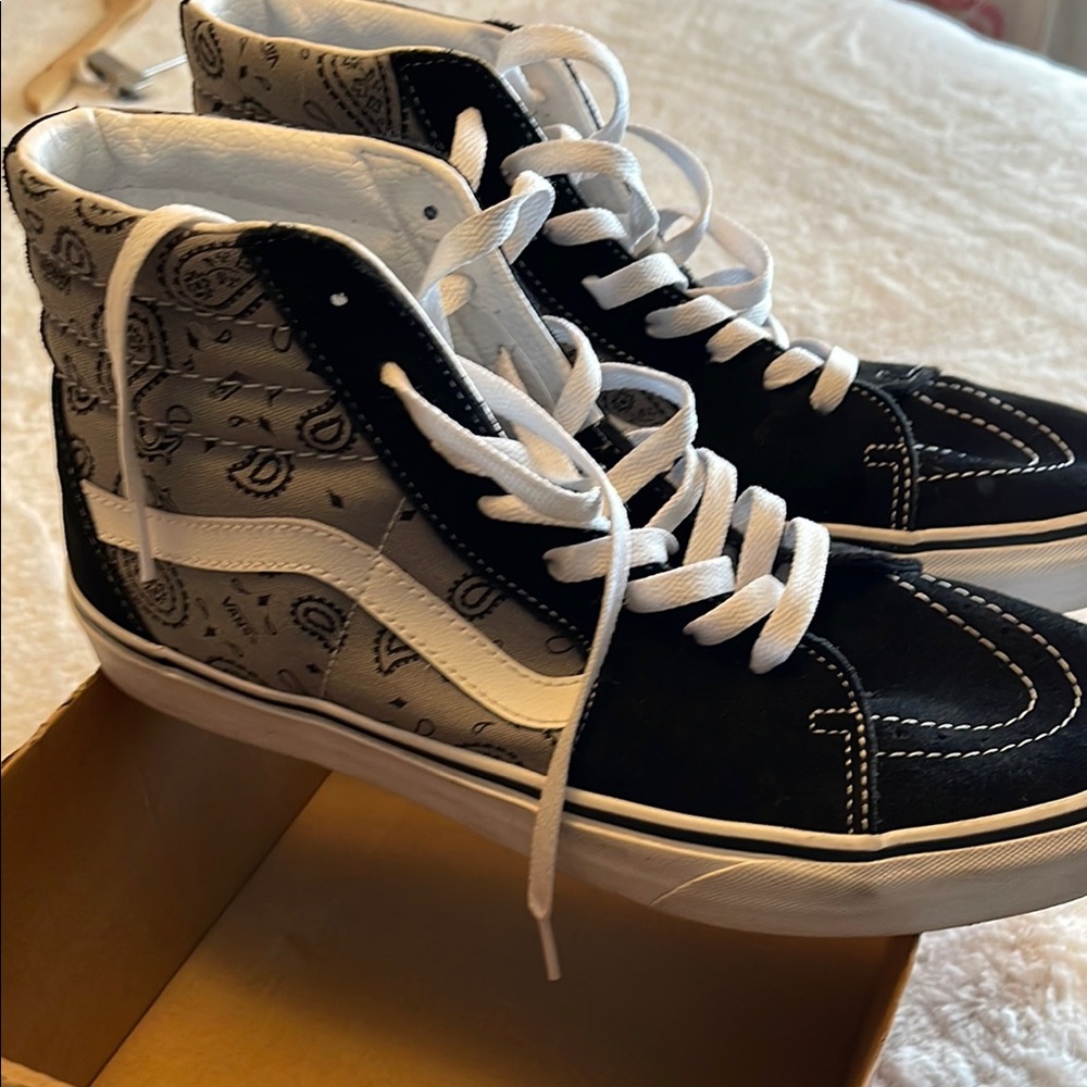 Vans Black and White High-Top Sneakers